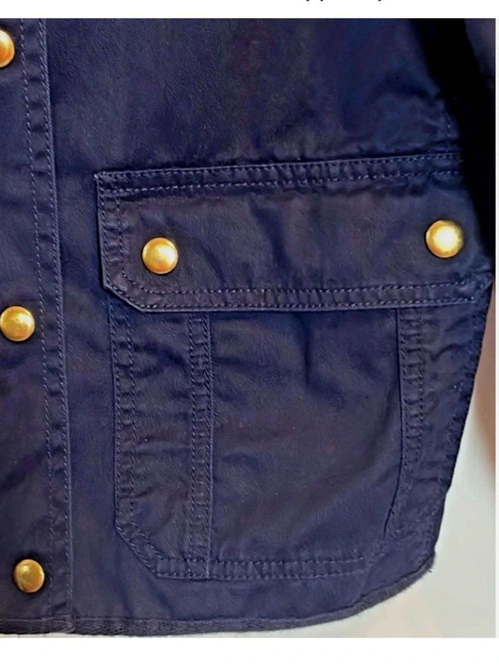 J.Crew Utility Jacket Womens XS Navy Military Field Jacket Gold Buttons